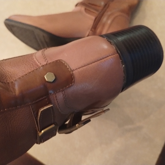 Franco Sarto Lapis brown leather zip up tall boots - Picture 14 of 16